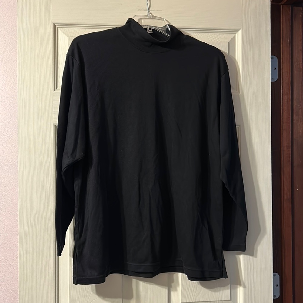 NWT Vintage Richard Simmons Black Turtleneck Shell Long Sleeve Top 22W